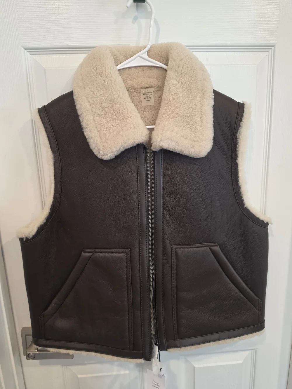 NWT Reversible Coach Brown Leather And Shearling Vest Sizes-M &L